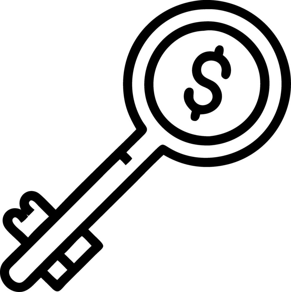 Levitating golden key with a dollar sign symbolizing financial opportunities vector
