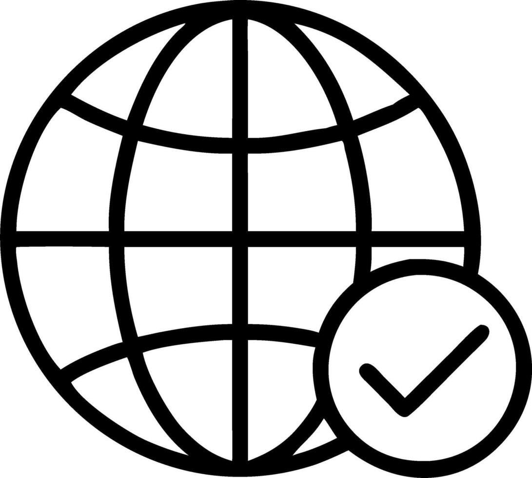 Levitating globe and checkmark symbolizing global compliance vector