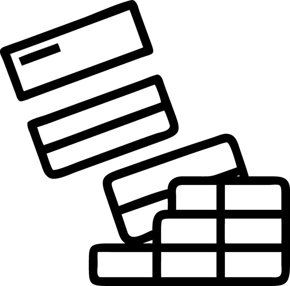 Jenga tower made of credit cards vector