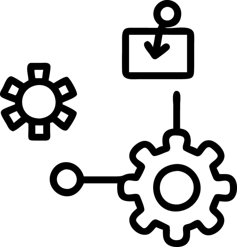 Levitating puzzle piece and gear isolated on white background vector