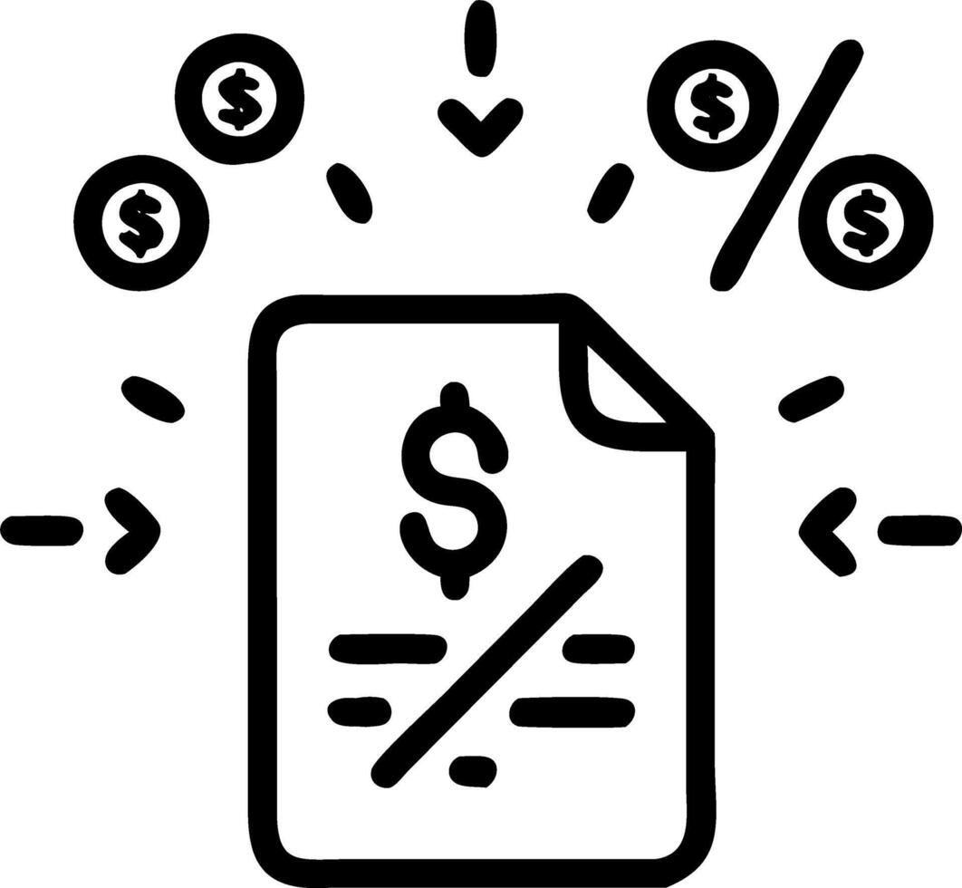 Macro shot of a glowing holographic financial report with currency symbols and discount icons vector