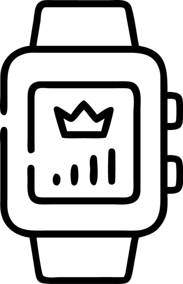 Macro shot of glowing leadership icons and financial symbols on a smartwatch vector