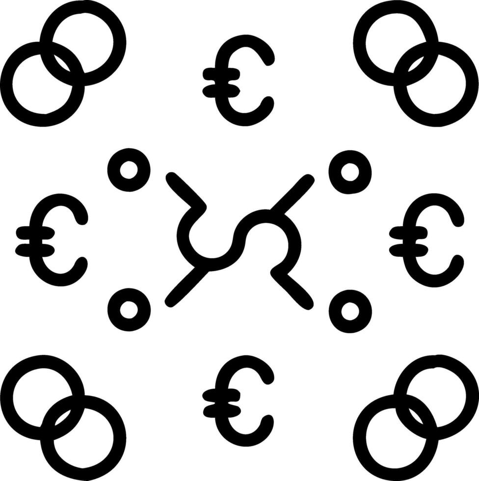 Minimalist seamless tiles with intertwined currency and discount icons vector