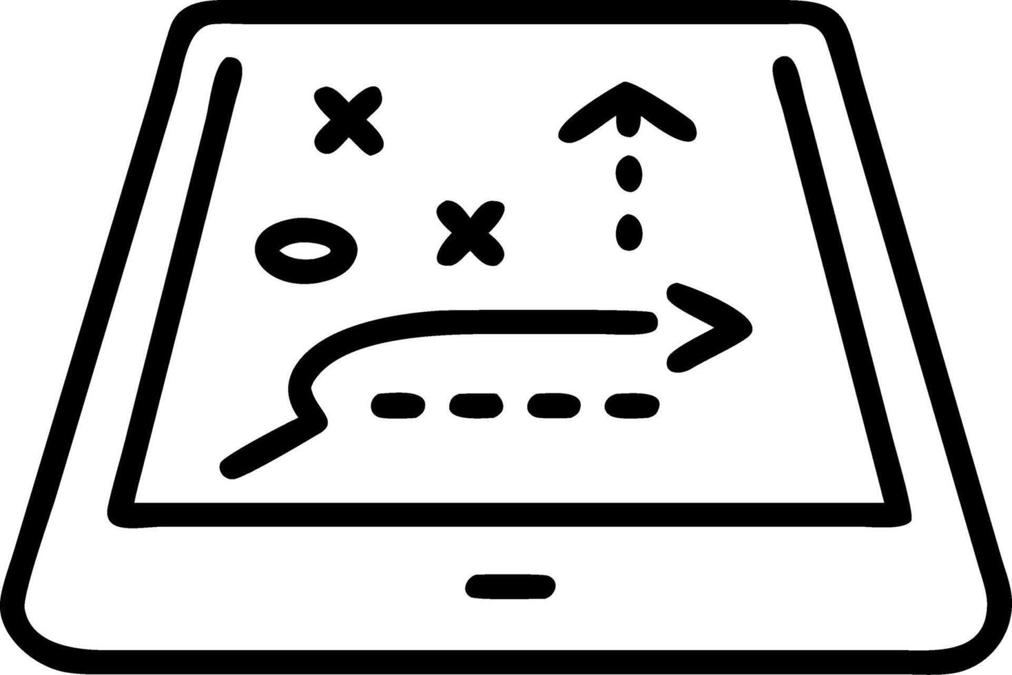 Tablet on white background displaying holographic financial charts and planning icons vector