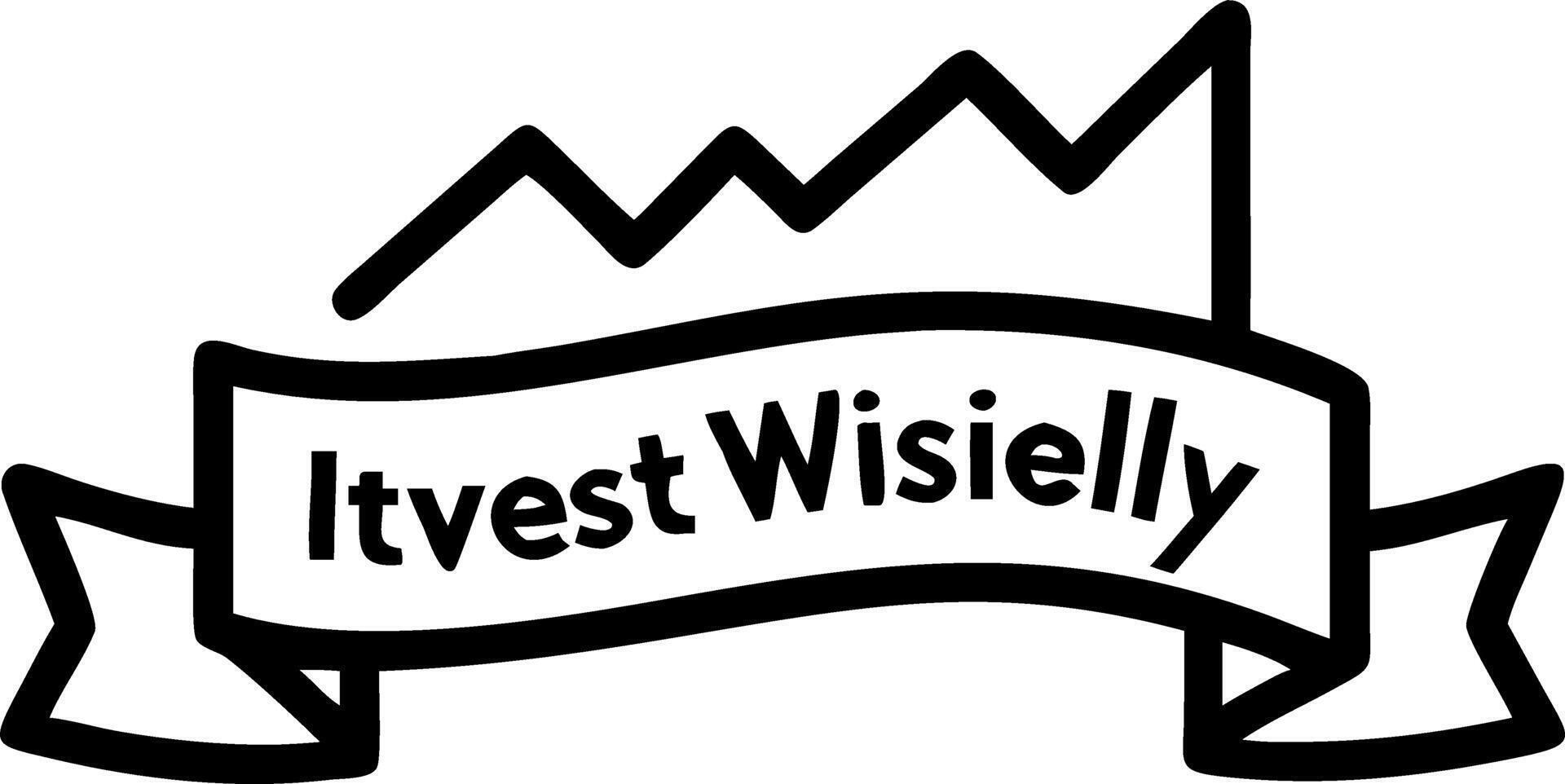 Stock market chart ribbon frame with Invest Wisely banner vector