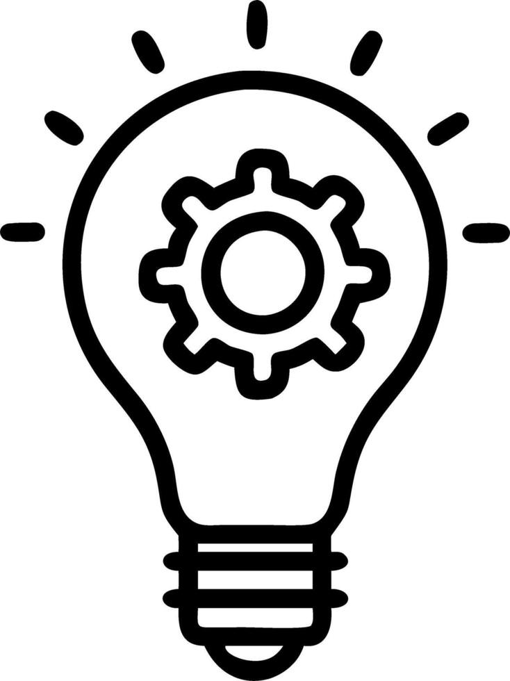 icon of a lightbulb with gears inside symbolizing innovative business solutions vector