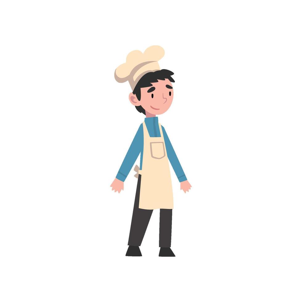 Cute Boy Dressed as Chef, Kids Future Profession Illustration vector