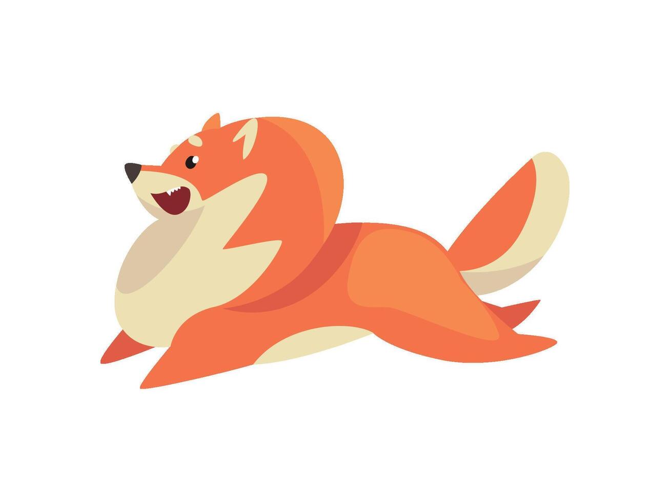 Cute Happy Running Pomeranian Spitz, Funny Pet Dog Cartoon Character Illustration vector