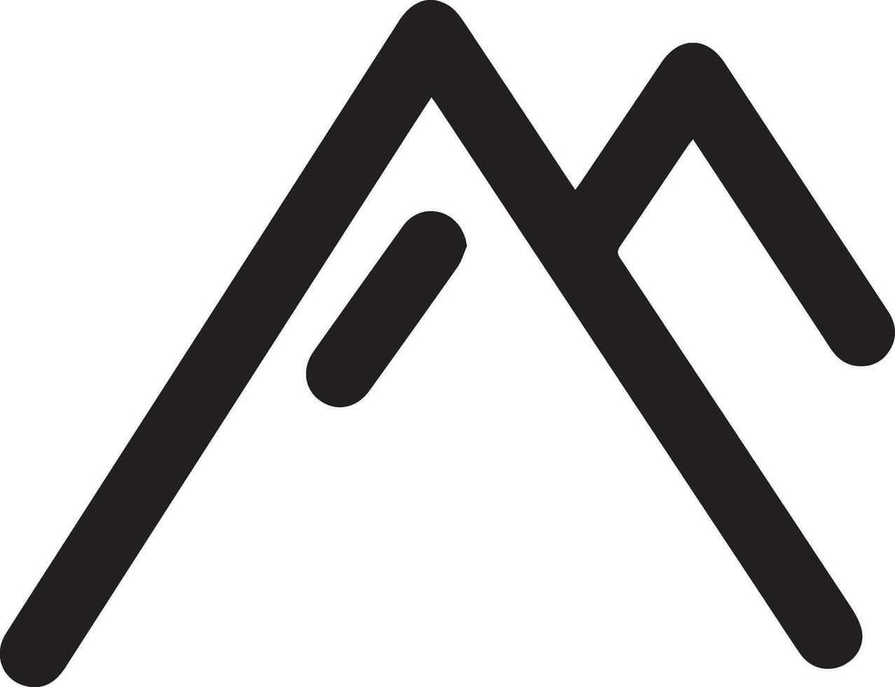A black and white mountain logo vector