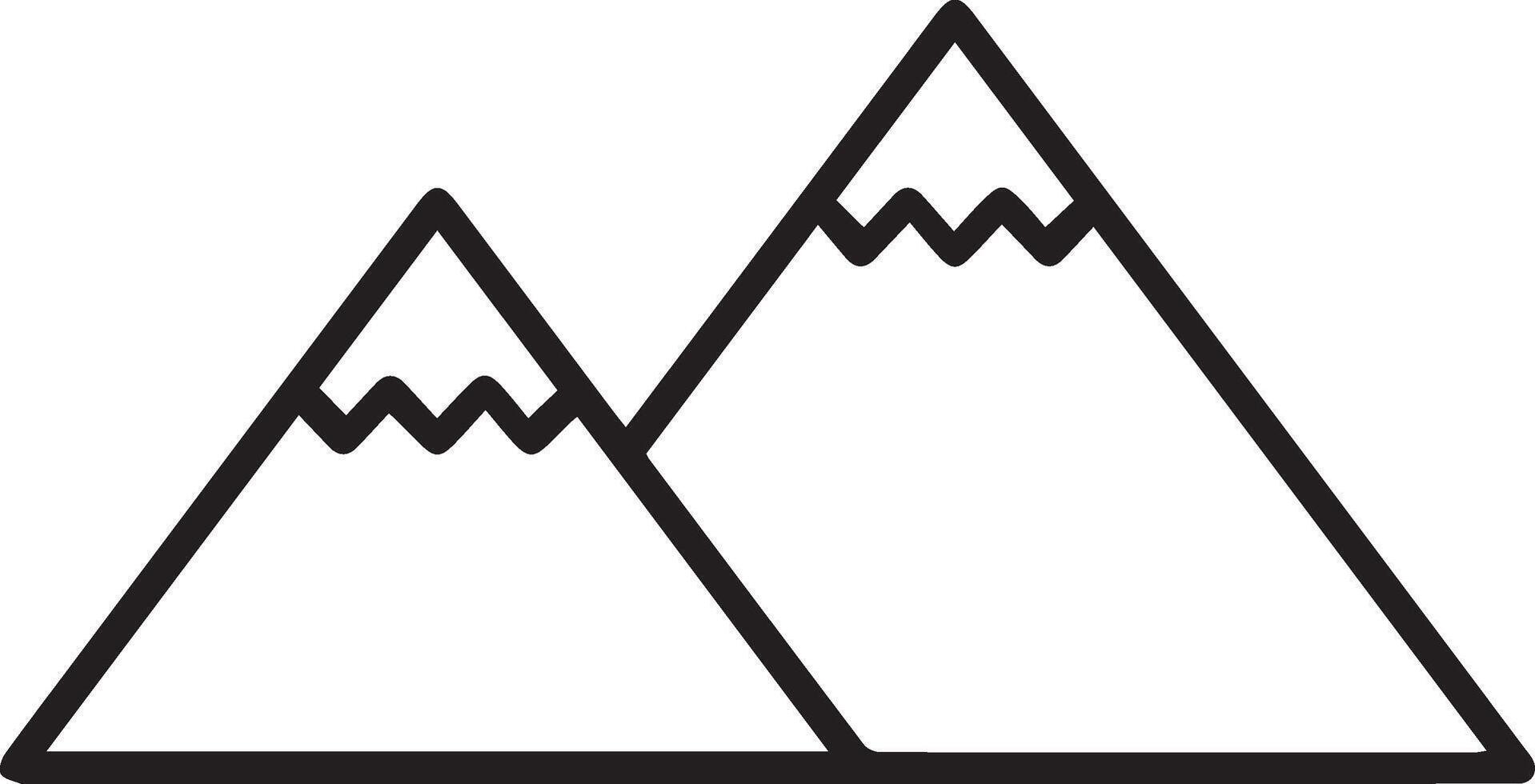 Mountain icon illustration clip art black and white vector