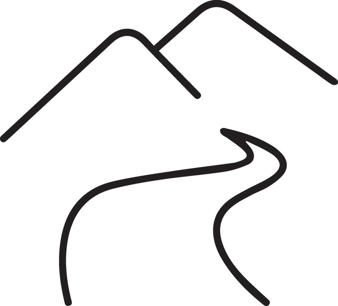 A mountain road with a mountain in the background vector