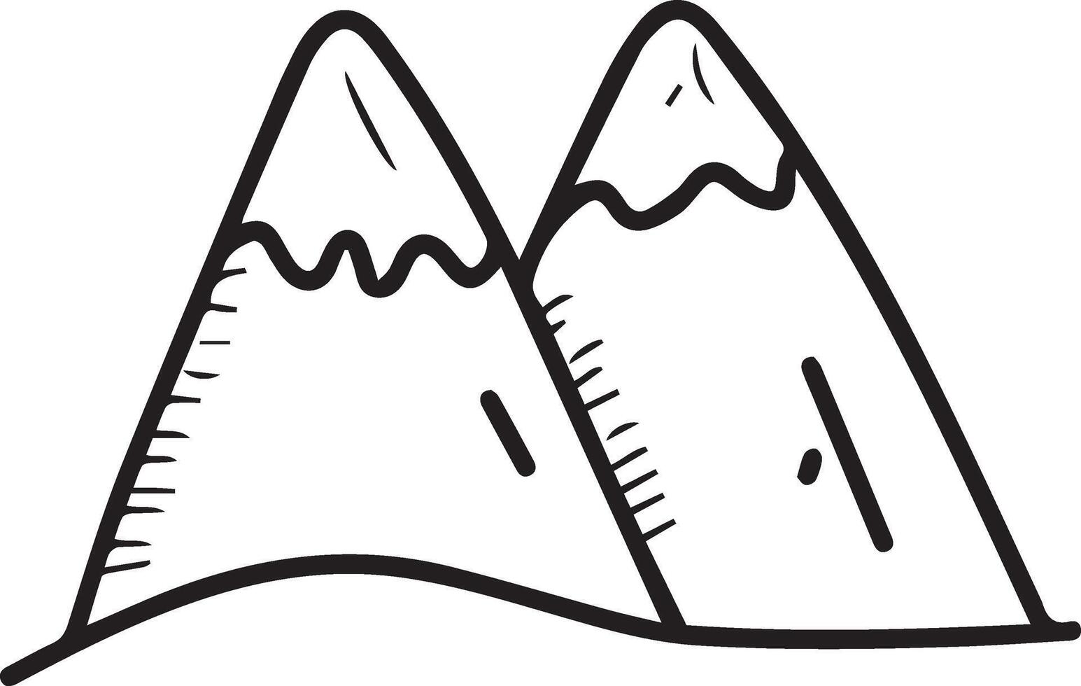 Mountain range illustration clipart black and white vector