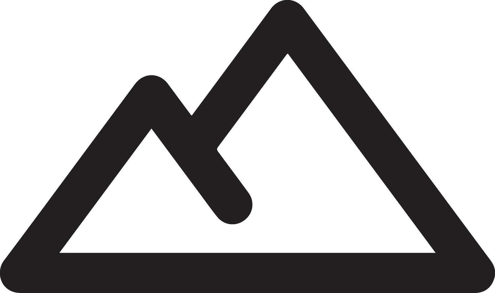 A black and white mountain icon vector