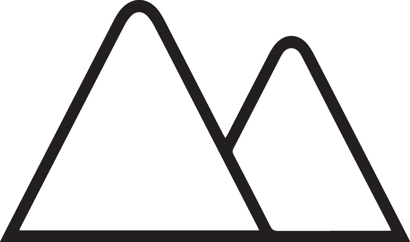 A black and white mountain icon vector