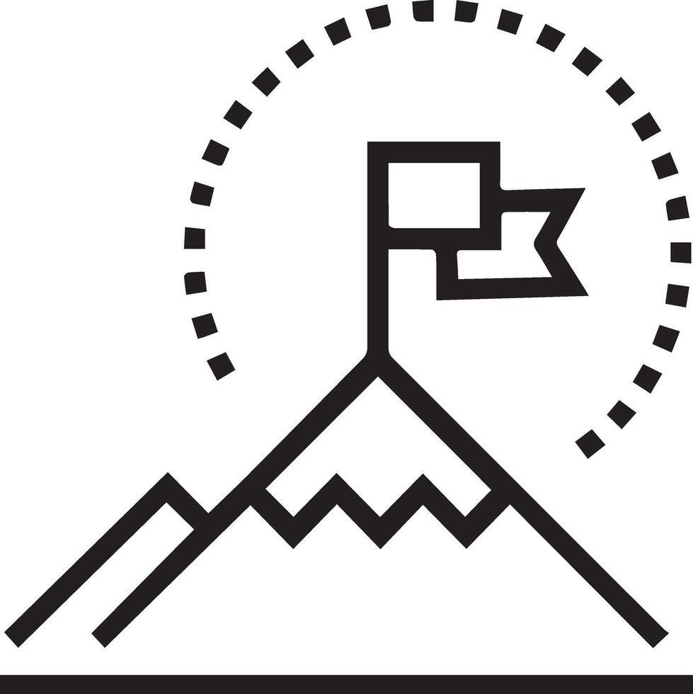The mountain flag icon vector