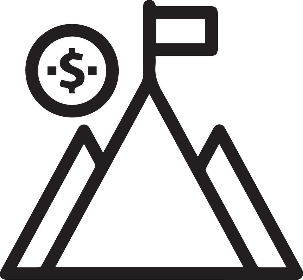 A mountain with a dollar sign on top vector
