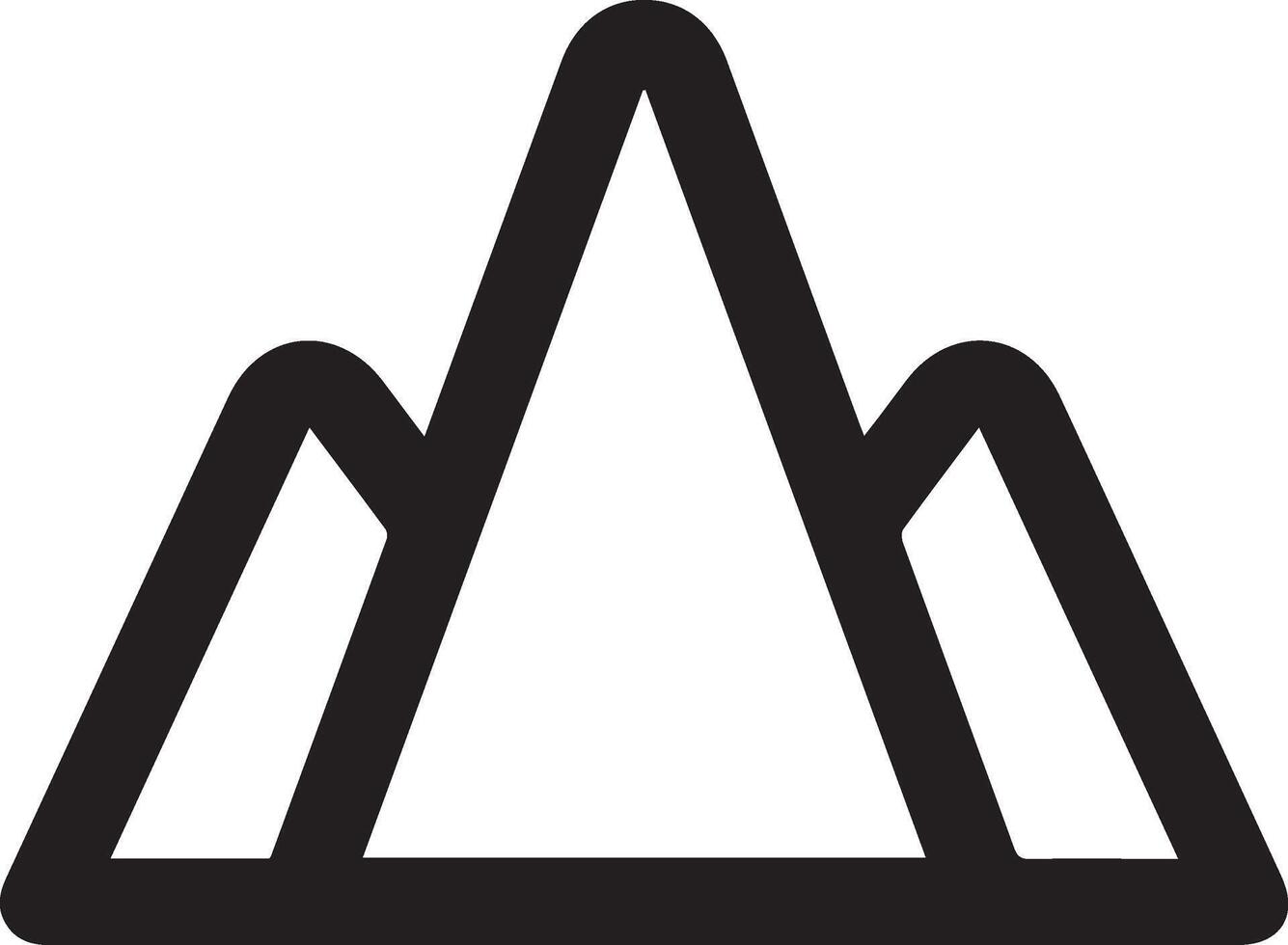 A black and white mountain icon vector