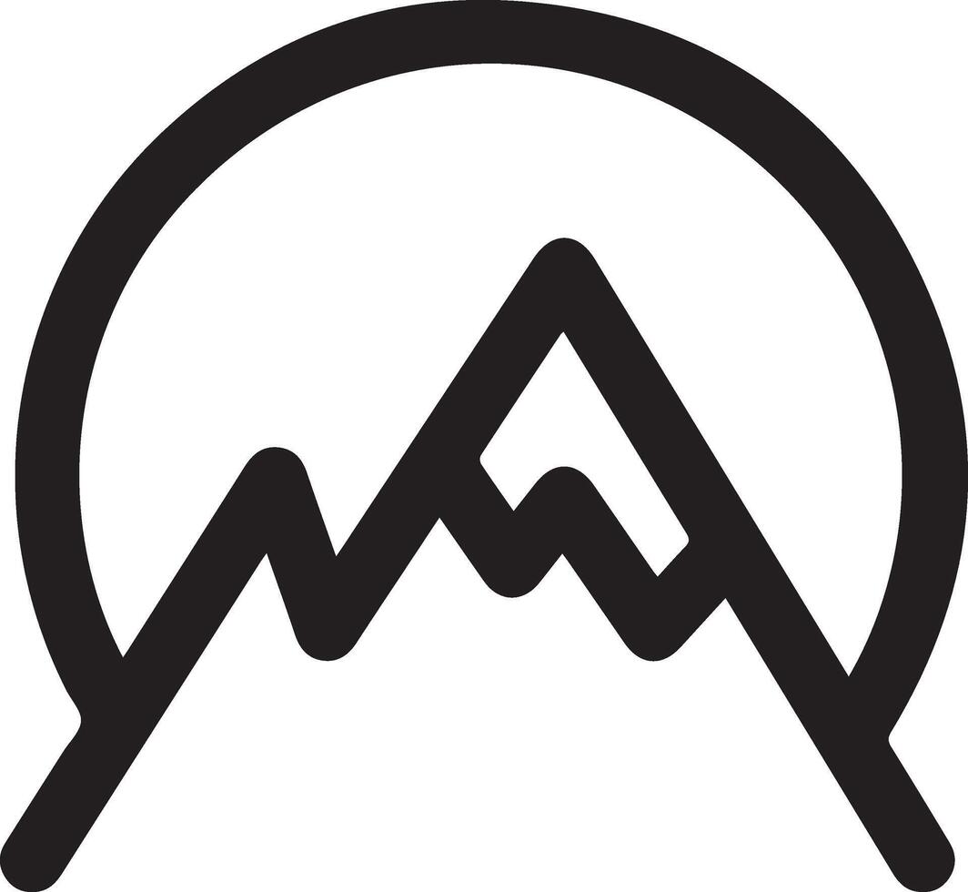 A black and white logo of a mountain vector