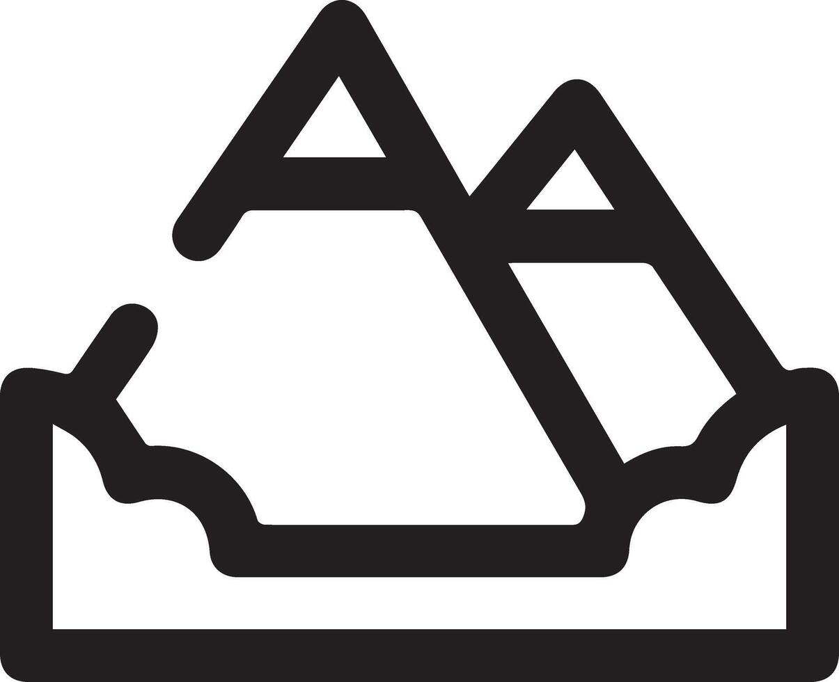 A mountain icon with a mountain in the background vector
