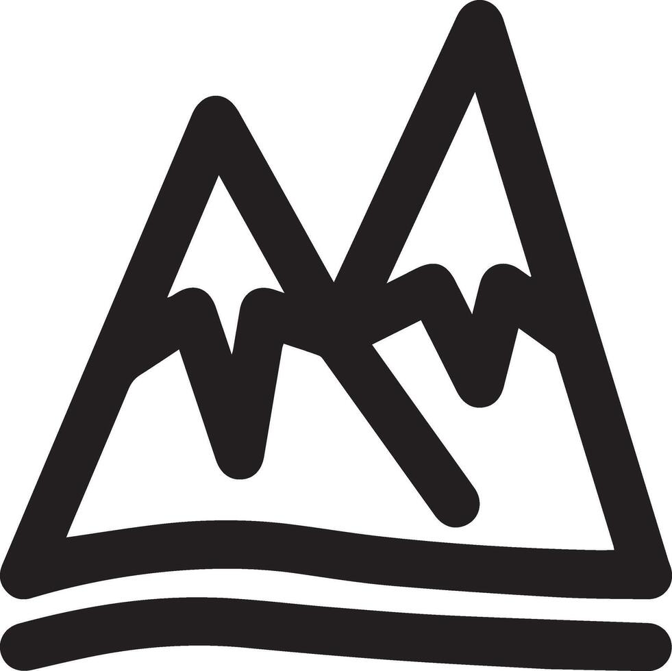 Mountain icon illustration clip art vector