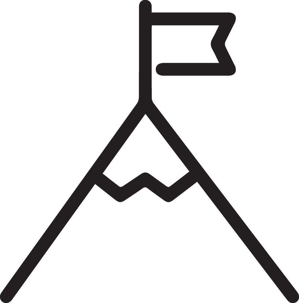 A mountain with a flag on top vector
