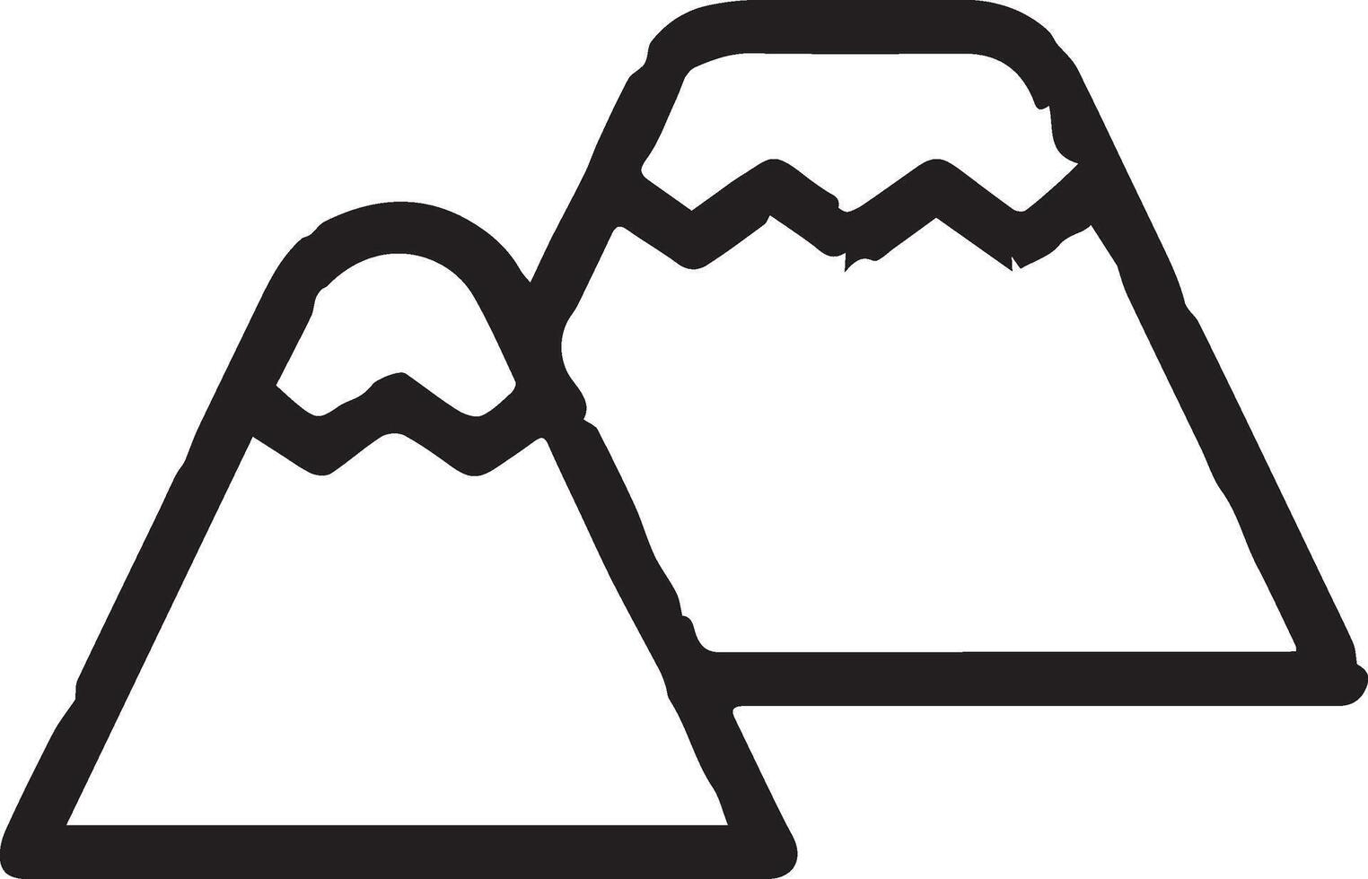 A mountain icon with a mountain peak vector