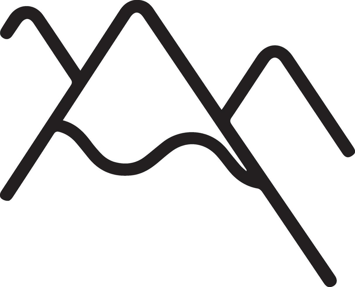 A black and white mountain icon vector