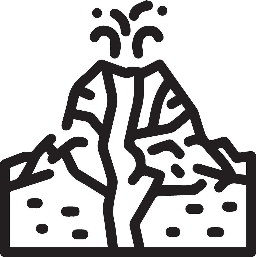 Volcano mountain icon illustration vector