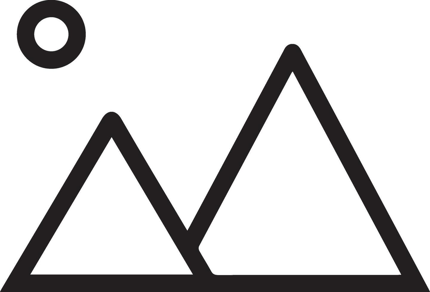 A black and white mountain logo vector