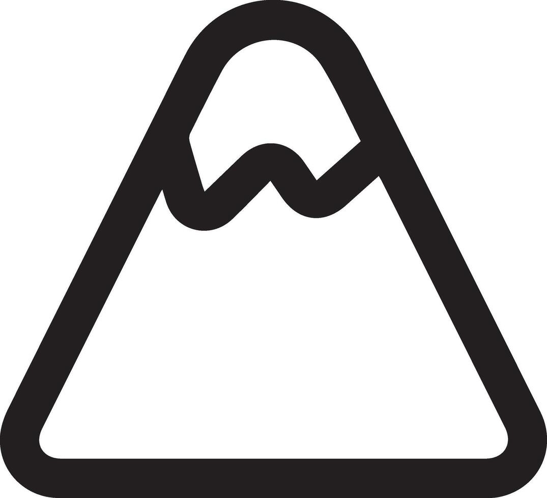 A black and white mountain icon illustration vector