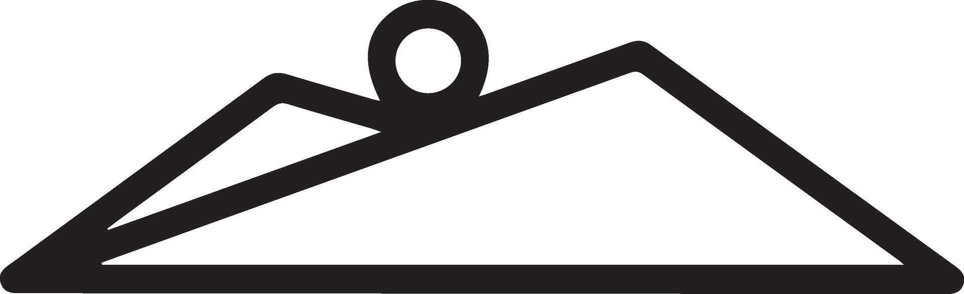 A black and white image of a mountain with a triangle vector