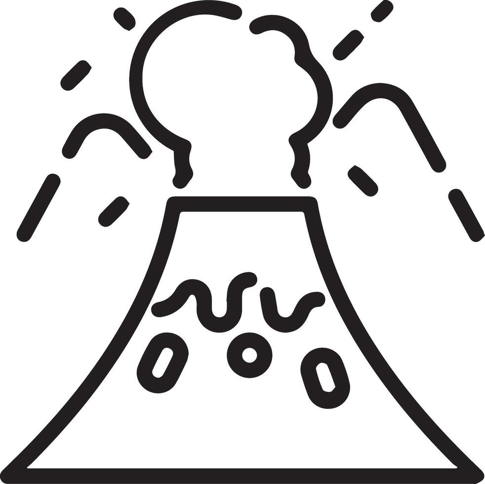 Volcano mountain symbol icon illustration vector