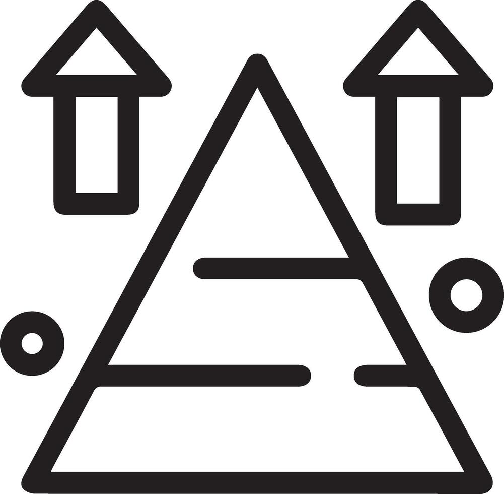A triangle with arrows pointing up and down vector