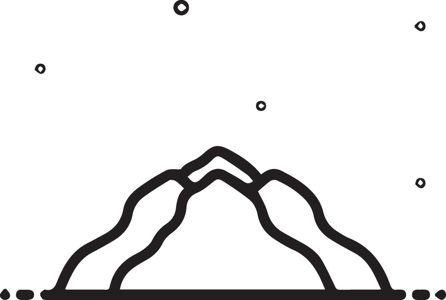 A mountain with snow on it and a person standing on it vector