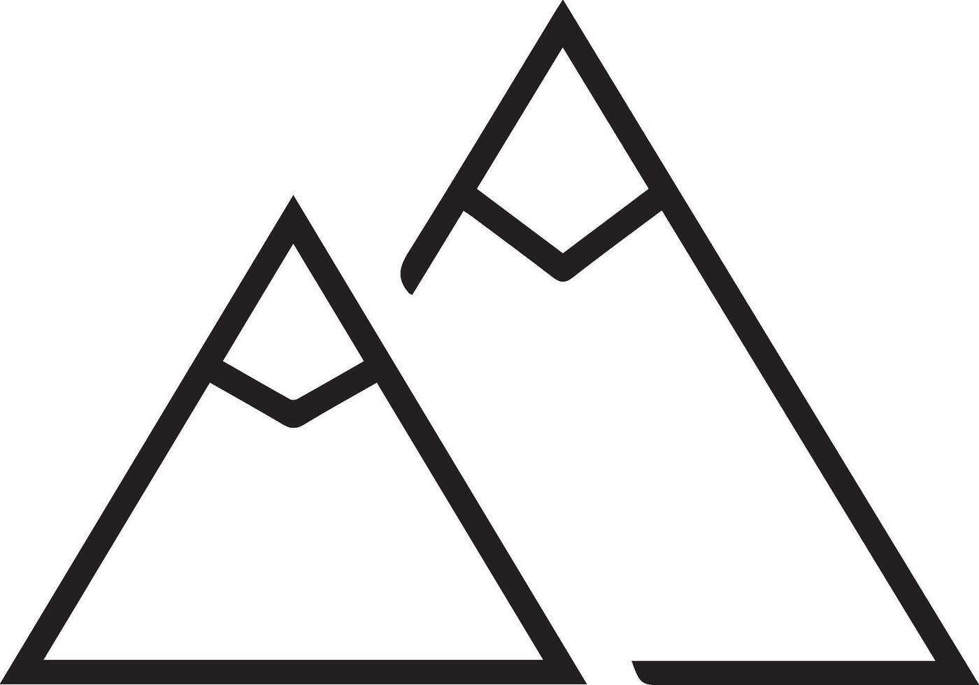 A black and white mountain logo vector