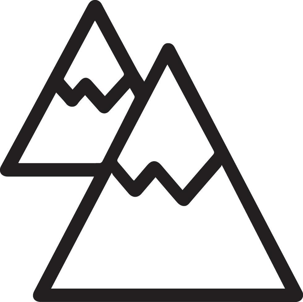 A black and white mountain icon vector