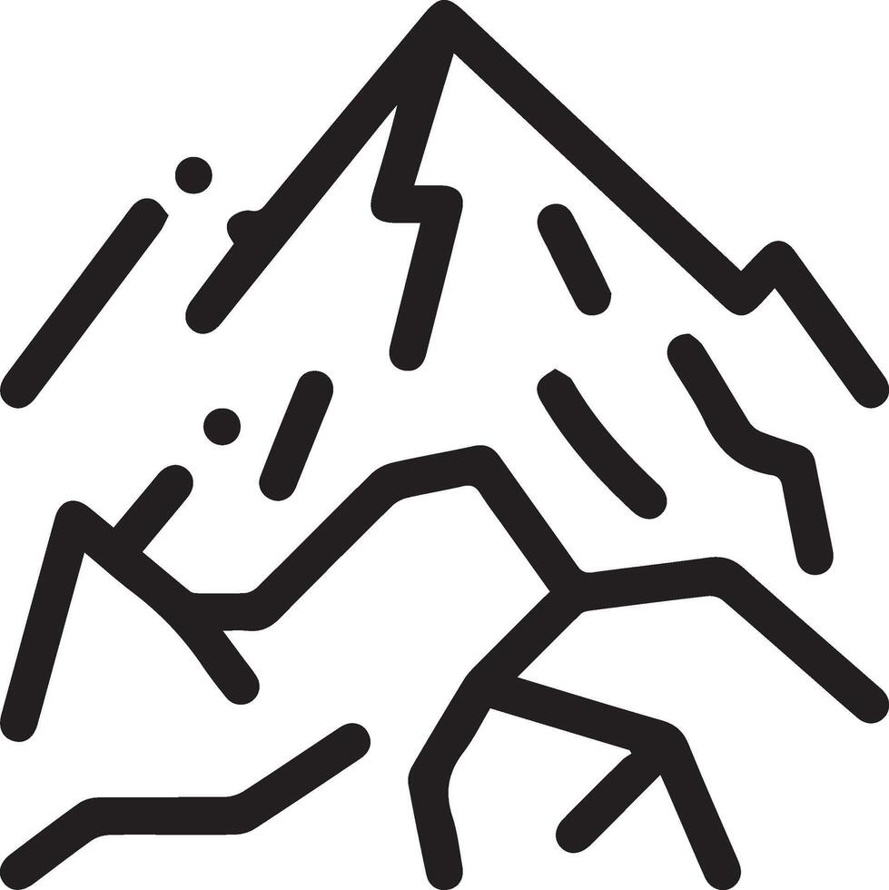 A black and white mountain icon vector
