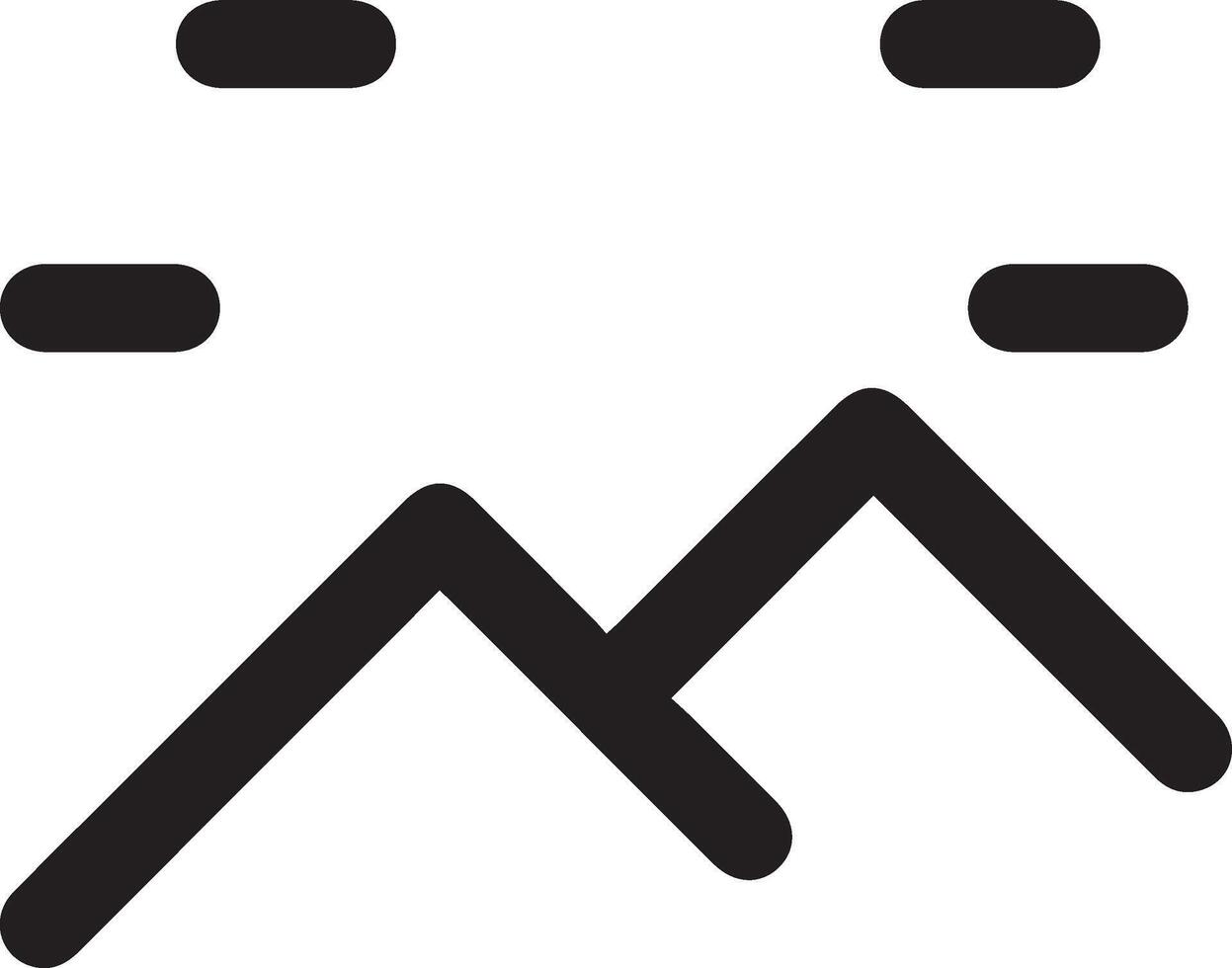 A black and white mountain icon vector