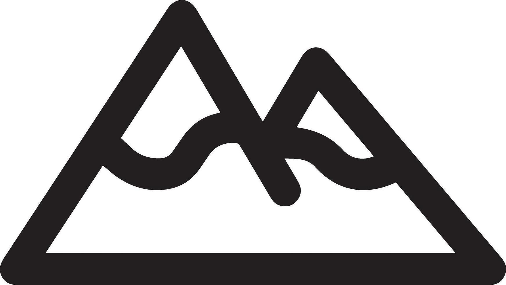 A black and white mountain icon vector