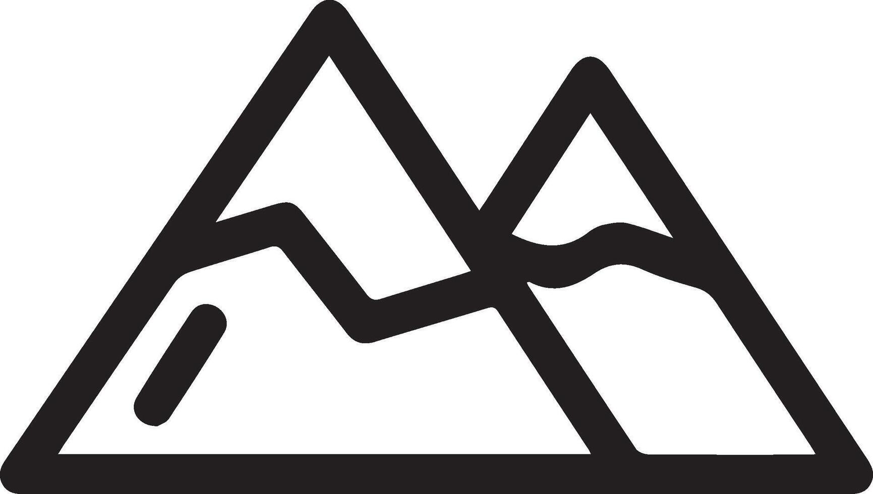 Mountain icon illustration clip art outline image vector