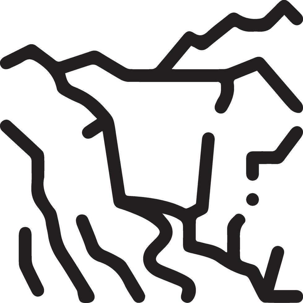 A black and white drawing of a mountain range vector