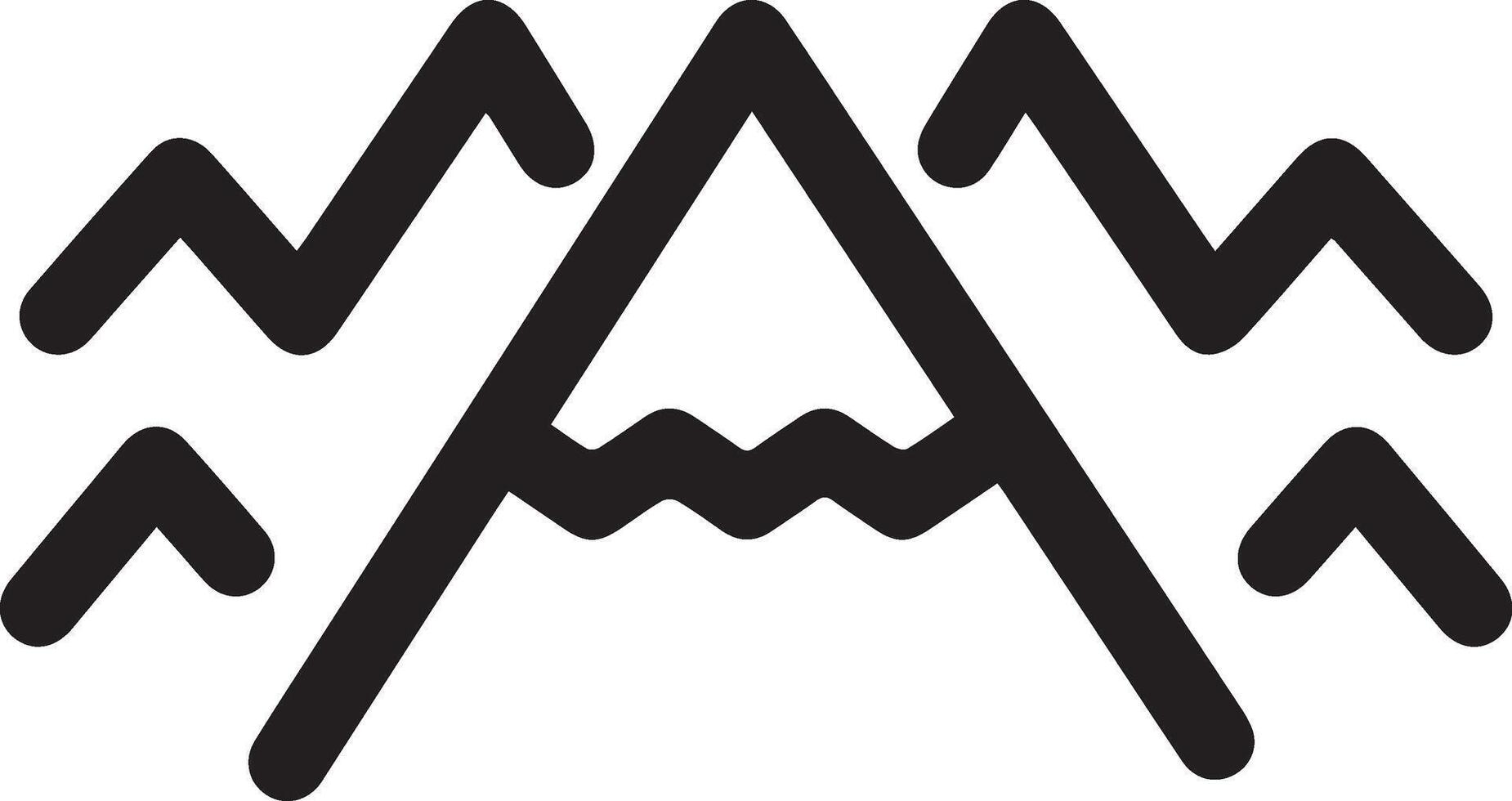 a mountain symbol illustration outline image vector