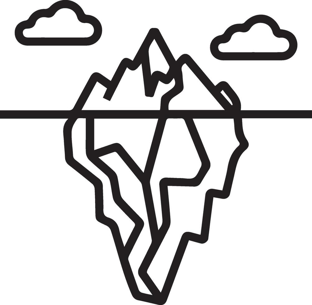 Iceberg with mountain icon illustration vector