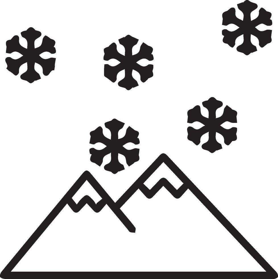 Snowflakes on the mountain clipart illustration vector