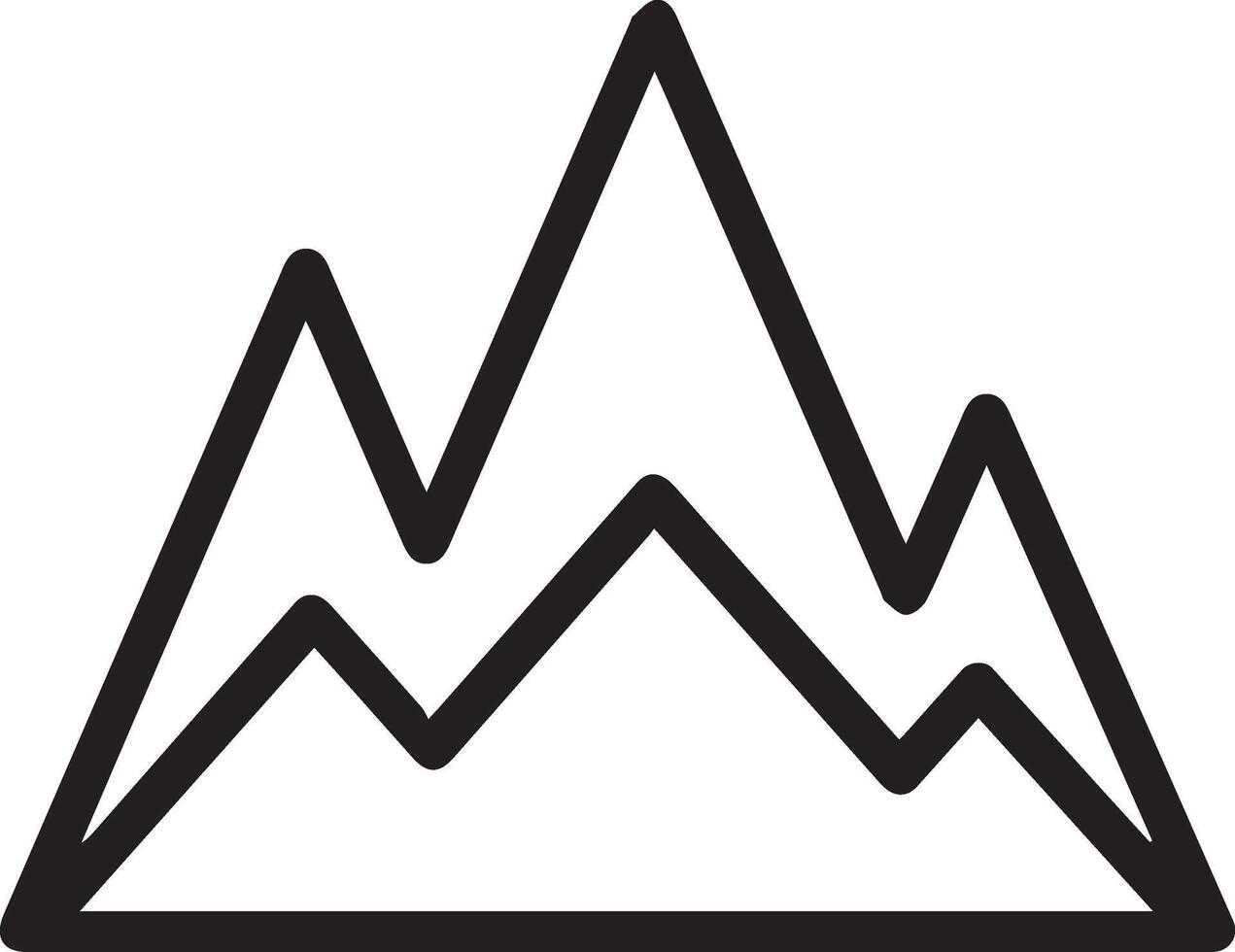 A black and white mountain icon vector