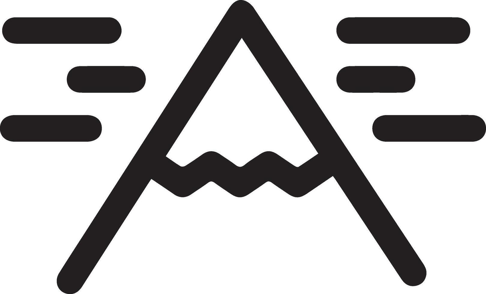 A black and white logo of a mountain with a triangle vector