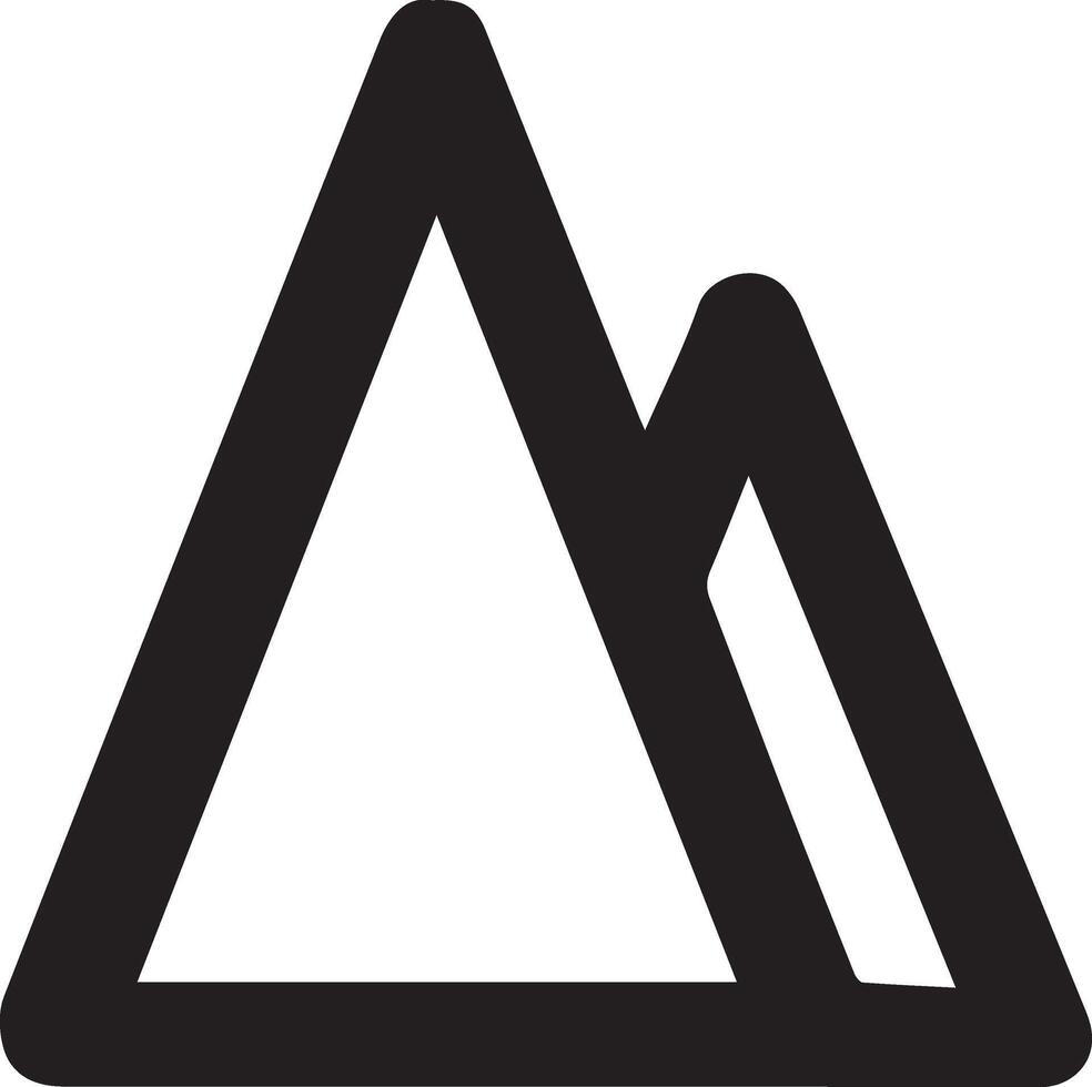 A black and white mountain icon vector
