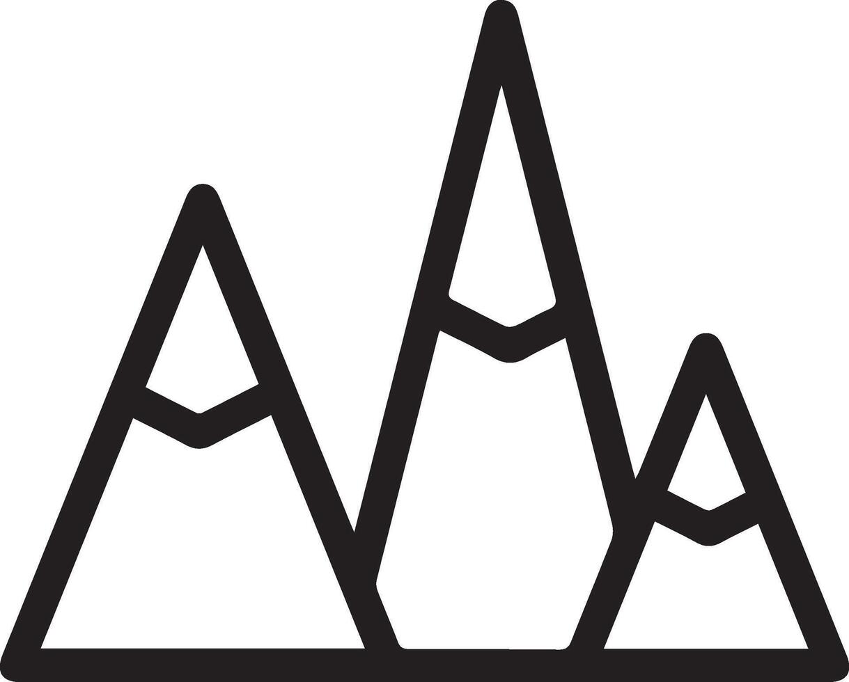 A black and white mountain icon vector