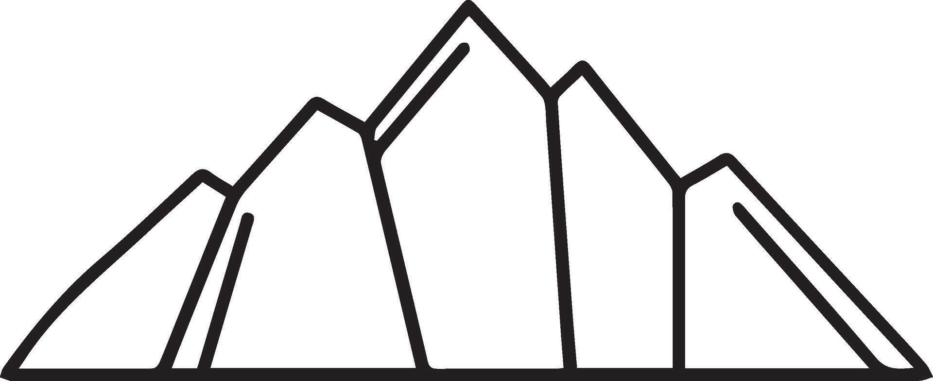 A mountain peak with a line drawing of it vector