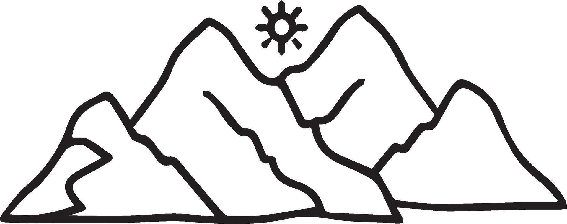 Mountain range coloring pages clip art illustration vector